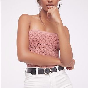 Dusty Rose Free People Tube Top With Built In Bra